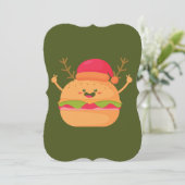 Lelijke Kerstburger Santa Cheeseburger Kaart (Staand voorkant)