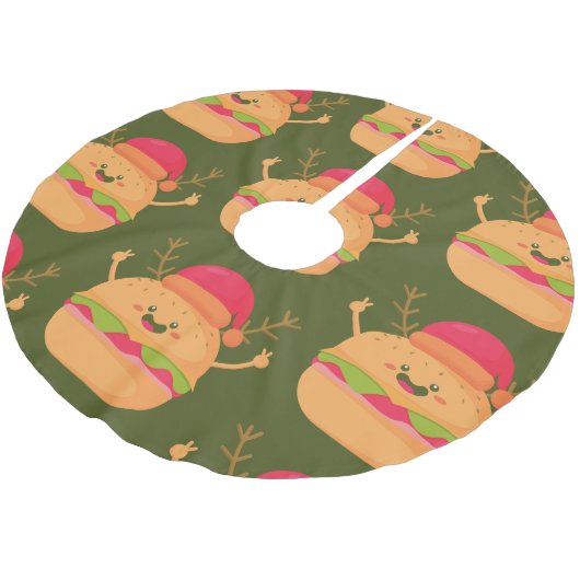 Lelijke Kerstburger Santa Cheeseburger Kerstboom Rok (Gekanteld)