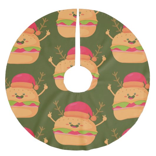 Lelijke Kerstburger Santa Cheeseburger Kerstboom Rok (Voorkant)