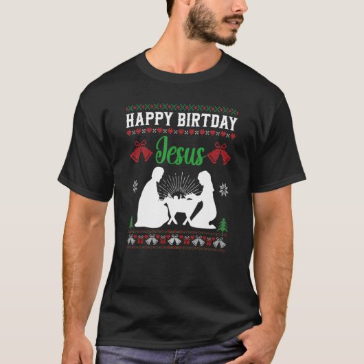 Lelijke kerstcadeautjes met Sweater Happy Birthday T-shirt (Voorkant)