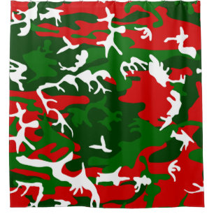 lelijke kerstcamouflage douchegordijn