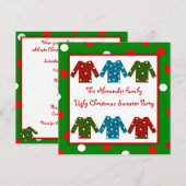 Lelijke kerstfeestdag met rode groene poka-stippen kaart (Voorkant / Achterkant)