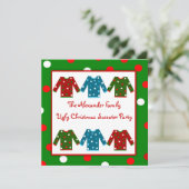 Lelijke kerstfeestdag met rode groene poka-stippen kaart (Staand voorkant)