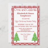 Lelijke kerstfeestdag Rood en Wit Kaart (Voorkant)