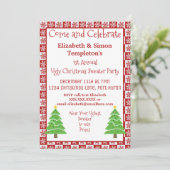 Lelijke kerstfeestdag Rood en Wit Kaart (Staand voorkant)