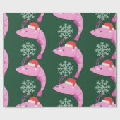 lelijke kerstgarnalen kerstsneeuwvlok cadeaupapier (Vlak)