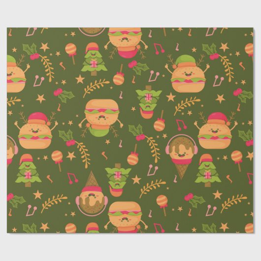 lelijke kerstijsburger cadeaupapier (Vlak)
