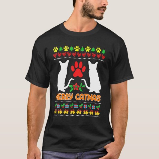 Lelijke Kerstkatten T-shirt (Voorkant)