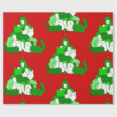 Lelijke kerstkattenboom feestelijk cadeaupapier (Vlak)