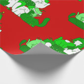 Lelijke kerstkattenboom feestelijk cadeaupapier (Hoek)