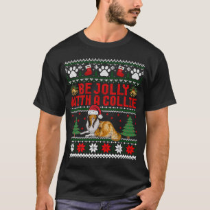 Lelijke kerstkeuken met een rustige collie t-shirt