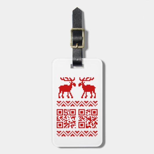 Lelijke kerstkeuken QR Code Happy Nieuwjaar! Bagagelabel (Voorkant verticaal)