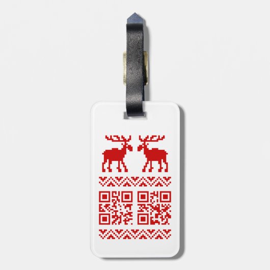 Lelijke kerstkeuken QR Code Happy Nieuwjaar! Bagagelabel (Achterkant verticaal)