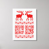 Lelijke kerstkeuken QR Code Happy Nieuwjaar! Canvas Afdruk (Voorkant)