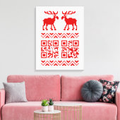 Lelijke kerstkeuken QR Code Happy Nieuwjaar! Canvas Afdruk (Insitu (Woonkamer))