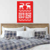 Lelijke kerstkeuken QR Code Happy Nieuwjaar! Canvas Afdruk (Insitu (Slaapkamer))