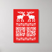 Lelijke kerstkeuken QR Code Happy Nieuwjaar! Canvas Afdruk (Voorkant)