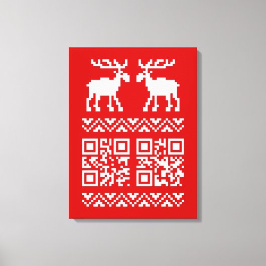 Lelijke kerstkeuken QR Code Happy Nieuwjaar! Canvas Afdruk (Voorkant)