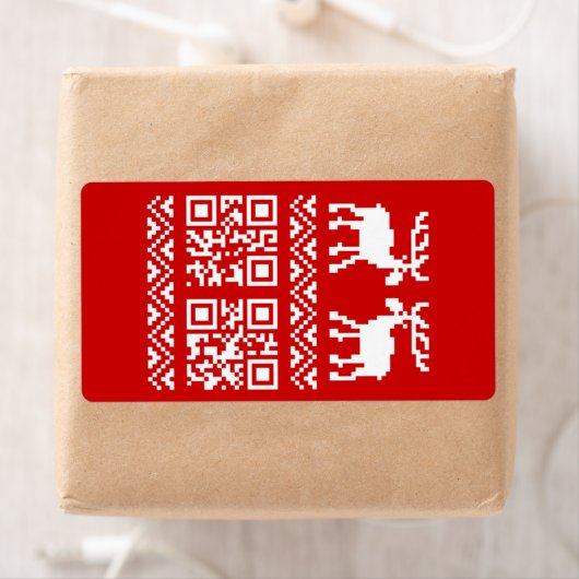 Lelijke kerstkeuken QR Code Happy Nieuwjaar! Etiket (Insitu)