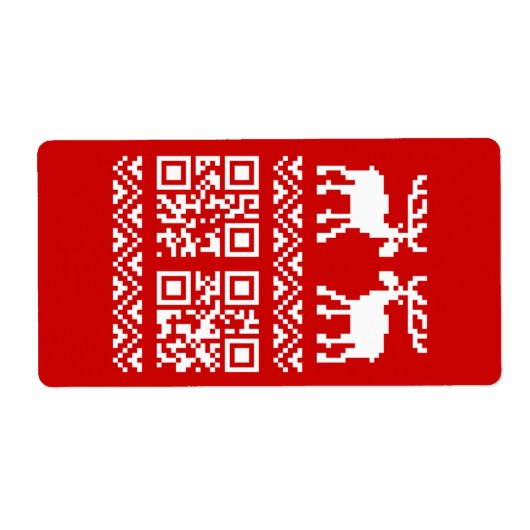 Lelijke kerstkeuken QR Code Happy Nieuwjaar! Etiket (Voorkant)
