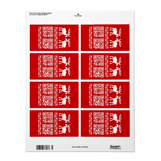 Lelijke kerstkeuken QR Code Happy Nieuwjaar! Etiket (Full Sheet)