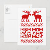 Lelijke kerstkeuken QR Code Happy Nieuwjaar! Feestdagenkaart (Voorkant / Achterkant)