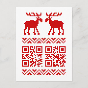 Lelijke kerstkeuken QR Code Happy Nieuwjaar! Feestdagenkaart