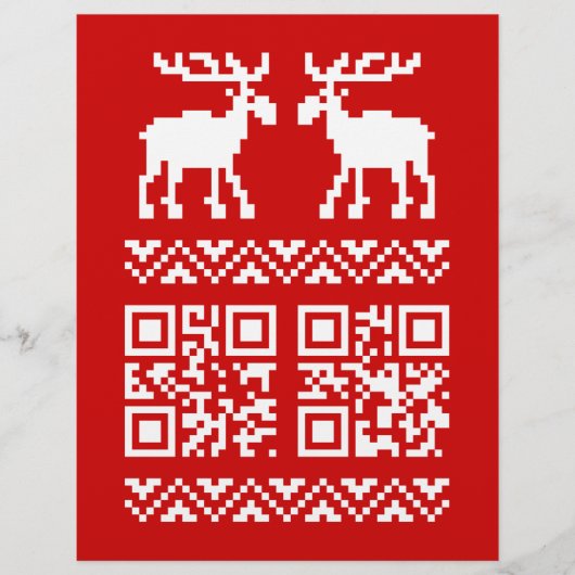 Lelijke kerstkeuken QR Code Happy Nieuwjaar! Flyer (Voorkant)