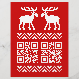 Lelijke kerstkeuken QR Code Happy Nieuwjaar! Flyer