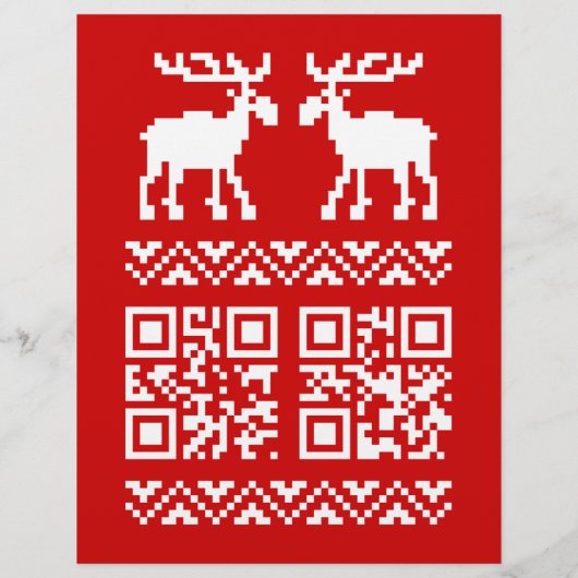 Lelijke kerstkeuken QR Code Happy Nieuwjaar! Flyer (Achterkant)