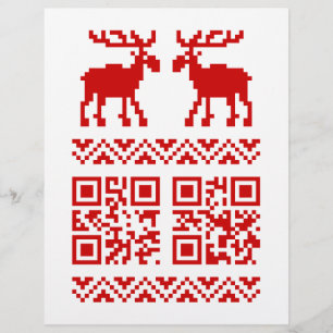 Lelijke kerstkeuken QR Code Happy Nieuwjaar! Flyer