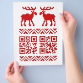 Lelijke kerstkeuken QR Code Happy Nieuwjaar! Flyer (Hand)