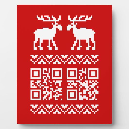 Lelijke kerstkeuken QR Code Happy Nieuwjaar! Fotoplaat (Voorkant)
