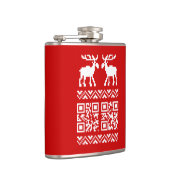 Lelijke kerstkeuken QR Code Happy Nieuwjaar! Heupfles (Rechts)