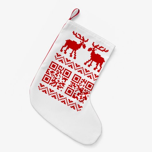 Lelijke kerstkeuken QR Code Happy Nieuwjaar! Kleine Kerstsok (Voorkant (Hangend))