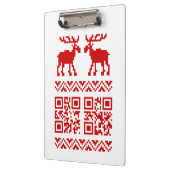 Lelijke kerstkeuken QR Code Happy Nieuwjaar! Klembord (Links)