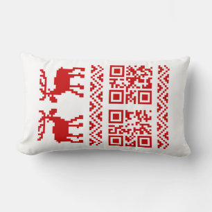 Lelijke kerstkeuken QR Code Happy Nieuwjaar! Kussen