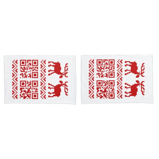 Lelijke kerstkeuken QR Code Happy Nieuwjaar! Kussensloop (Voorkant-Set)