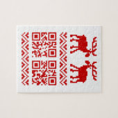 Lelijke kerstkeuken QR Code Happy Nieuwjaar! Legpuzzel (Horizontaal)