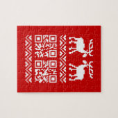Lelijke kerstkeuken QR Code Happy Nieuwjaar! Legpuzzel (Horizontaal)