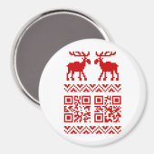 Lelijke kerstkeuken QR Code Happy Nieuwjaar! Magneet (Voorkant / Achterkant)