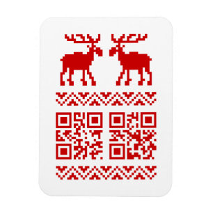 Lelijke kerstkeuken QR Code Happy Nieuwjaar! Magneet