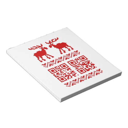 Lelijke kerstkeuken QR Code Happy Nieuwjaar! Notitieblok (Schuin)