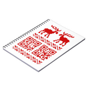Lelijke kerstkeuken QR Code Happy Nieuwjaar! Notitieboek