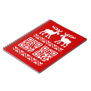 Lelijke kerstkeuken QR Code Happy Nieuwjaar! Notitieboek