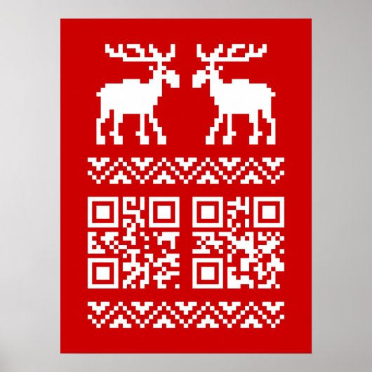 Lelijke kerstkeuken QR Code Happy Nieuwjaar! Poster (Voorkant)