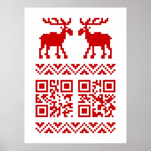 Lelijke kerstkeuken QR Code Happy Nieuwjaar! Poster (Voorkant)