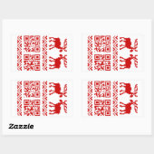 Lelijke kerstkeuken QR Code Happy Nieuwjaar! Rechthoekige Sticker (Vel)