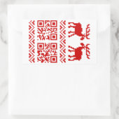 Lelijke kerstkeuken QR Code Happy Nieuwjaar! Rechthoekige Sticker (Tas)