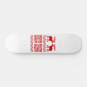 Lelijke kerstkeuken QR Code Happy Nieuwjaar! Skateboard (Horizontaal)